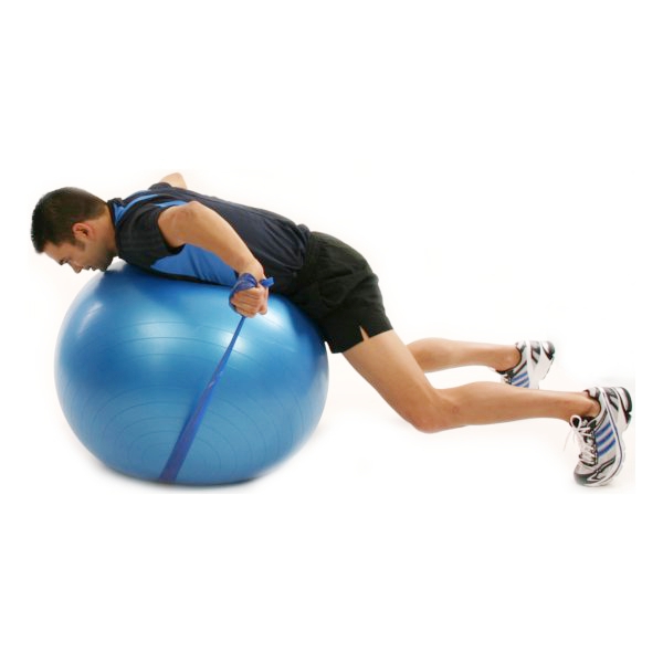 Gymnastikball Theraband Rücken