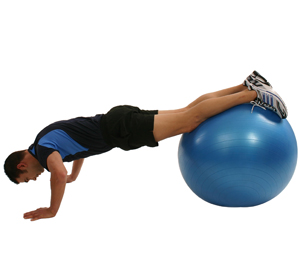 Gymnastikball Liegestuetz